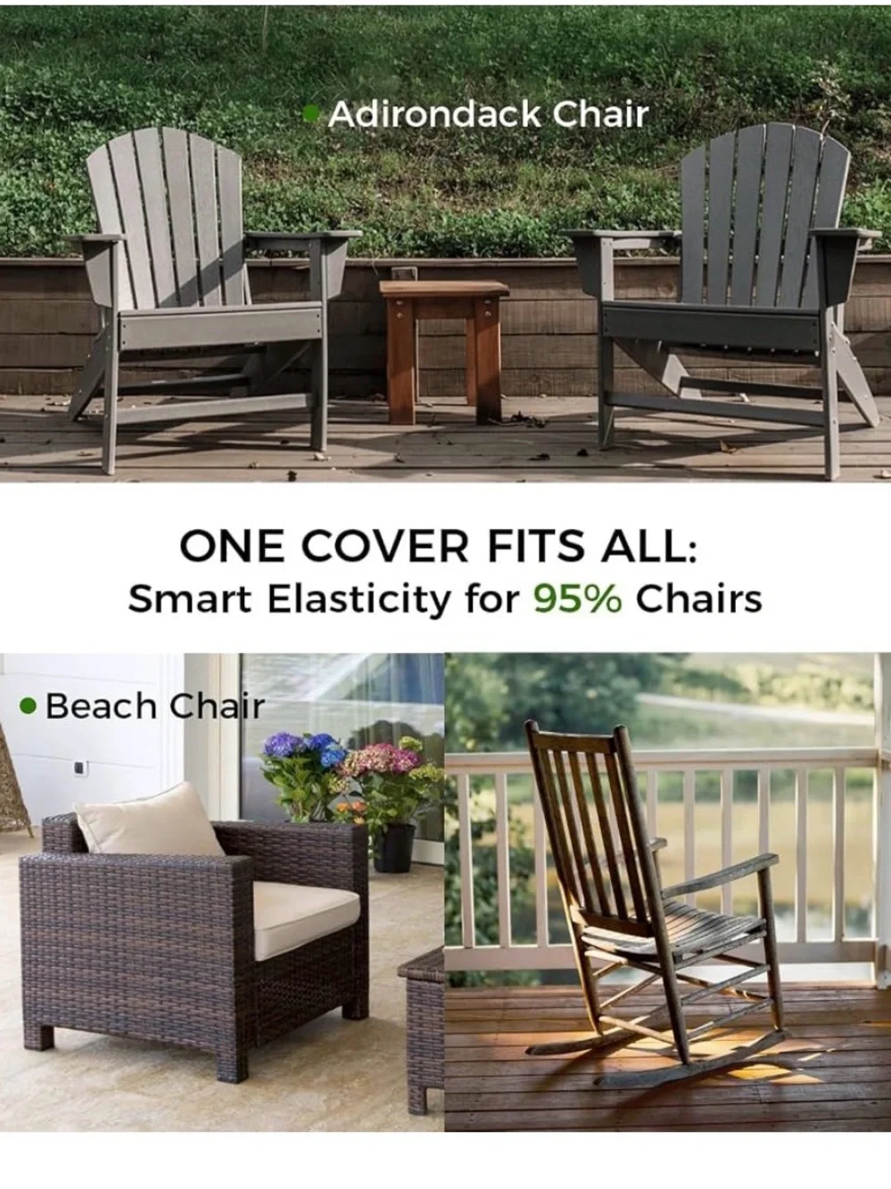 Plush Gray Outdoor Chair Cover